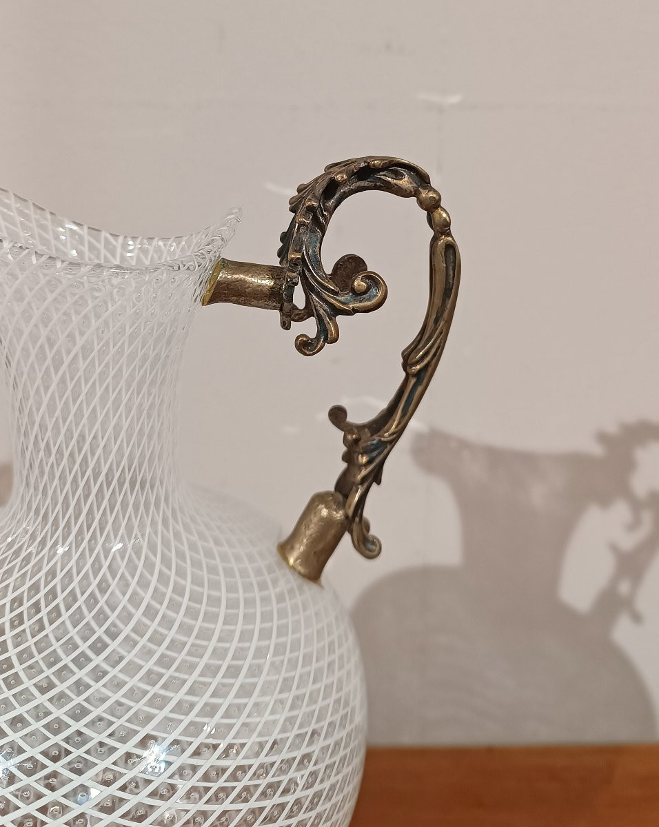 BROCCA VENEZIANA IN VETRO E ARGENTO XVIII SECOLO -photo-2