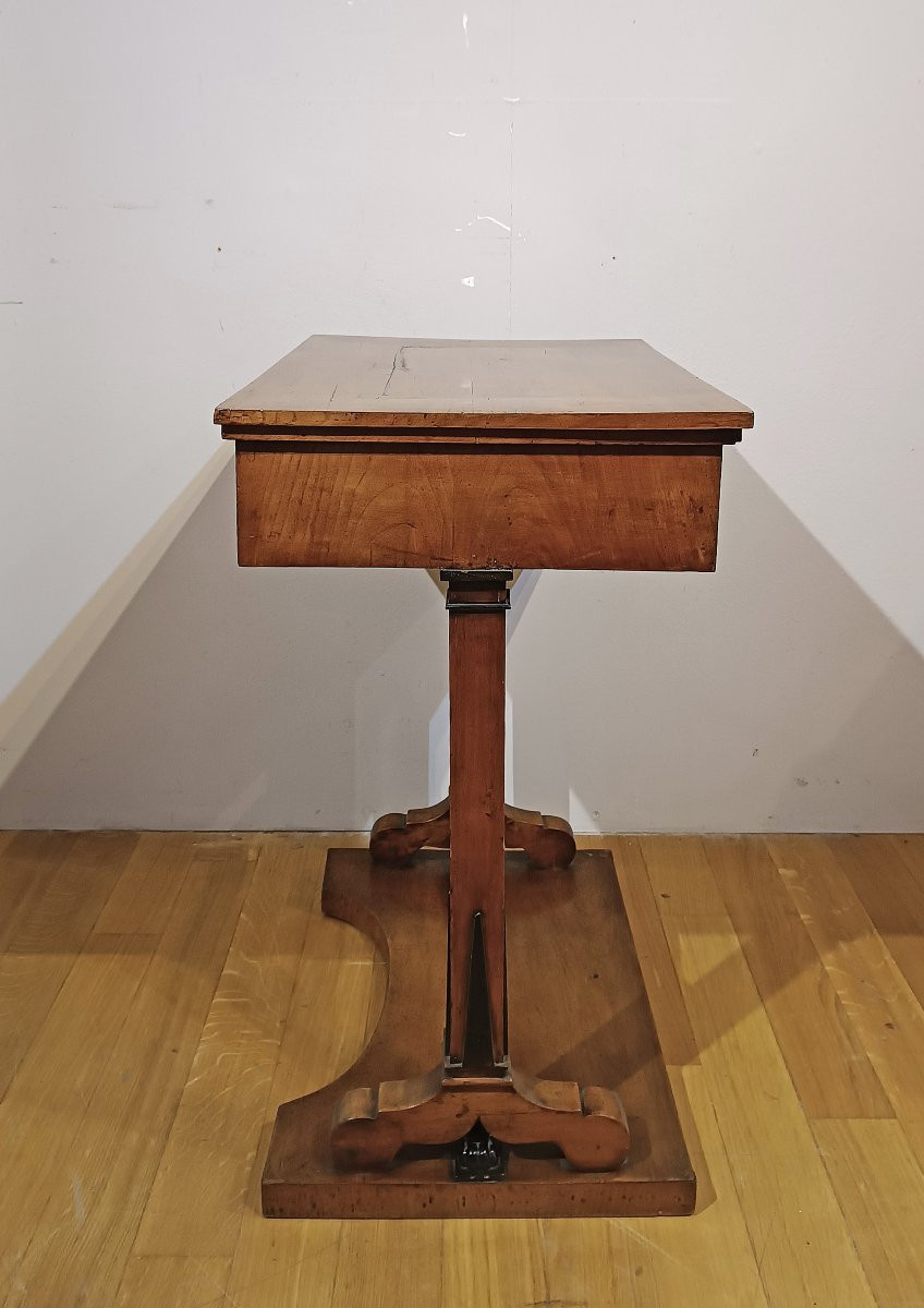 TAVOLINO IN CILIEGIO CON PIANO SCORREVOLE PRIMA META’ XIX SECOLO -photo-4