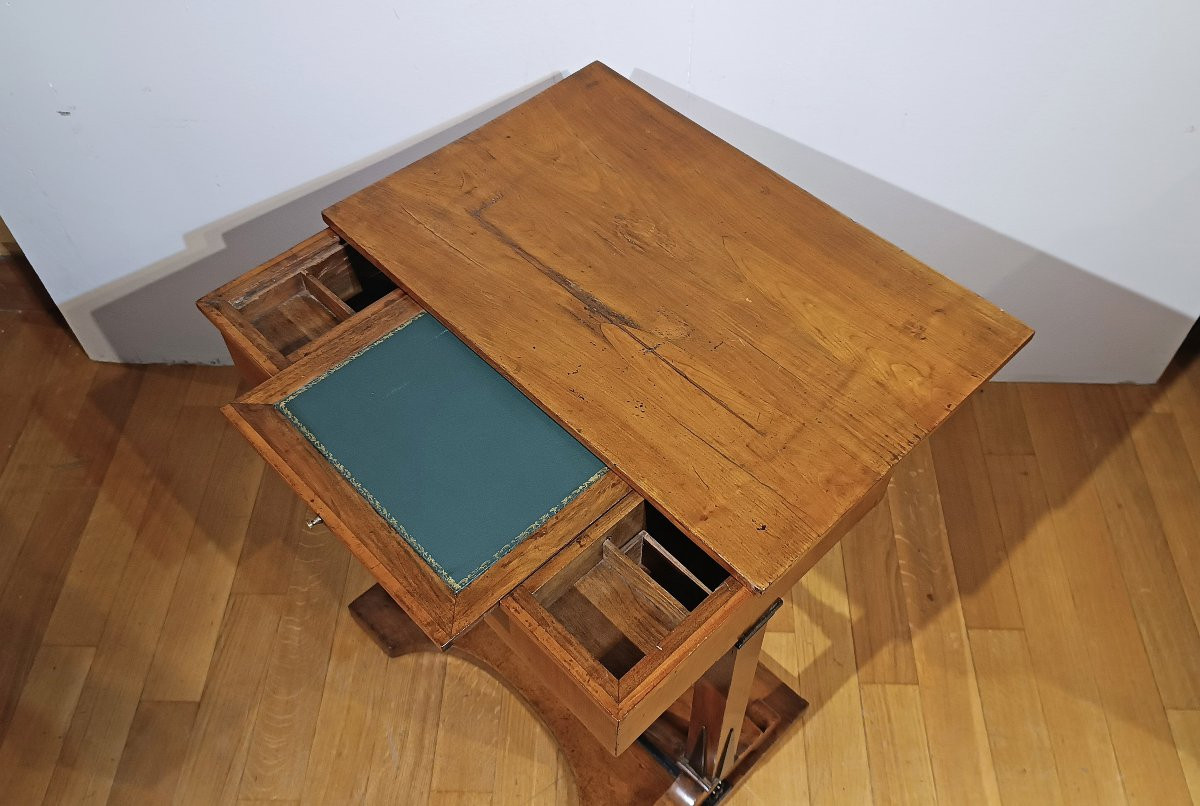 TAVOLINO IN CILIEGIO CON PIANO SCORREVOLE PRIMA META’ XIX SECOLO -photo-2