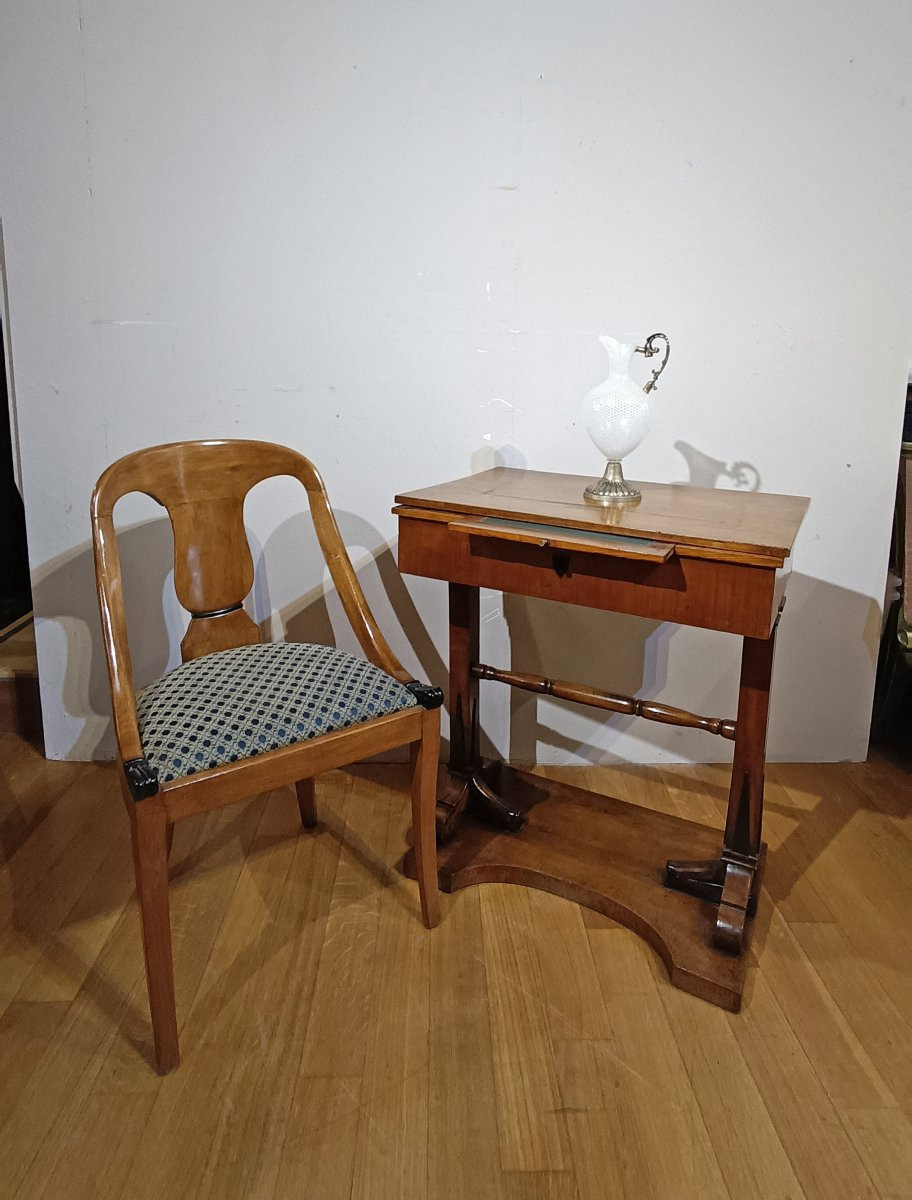 TAVOLINO IN CILIEGIO CON PIANO SCORREVOLE PRIMA META’ XIX SECOLO -photo-6