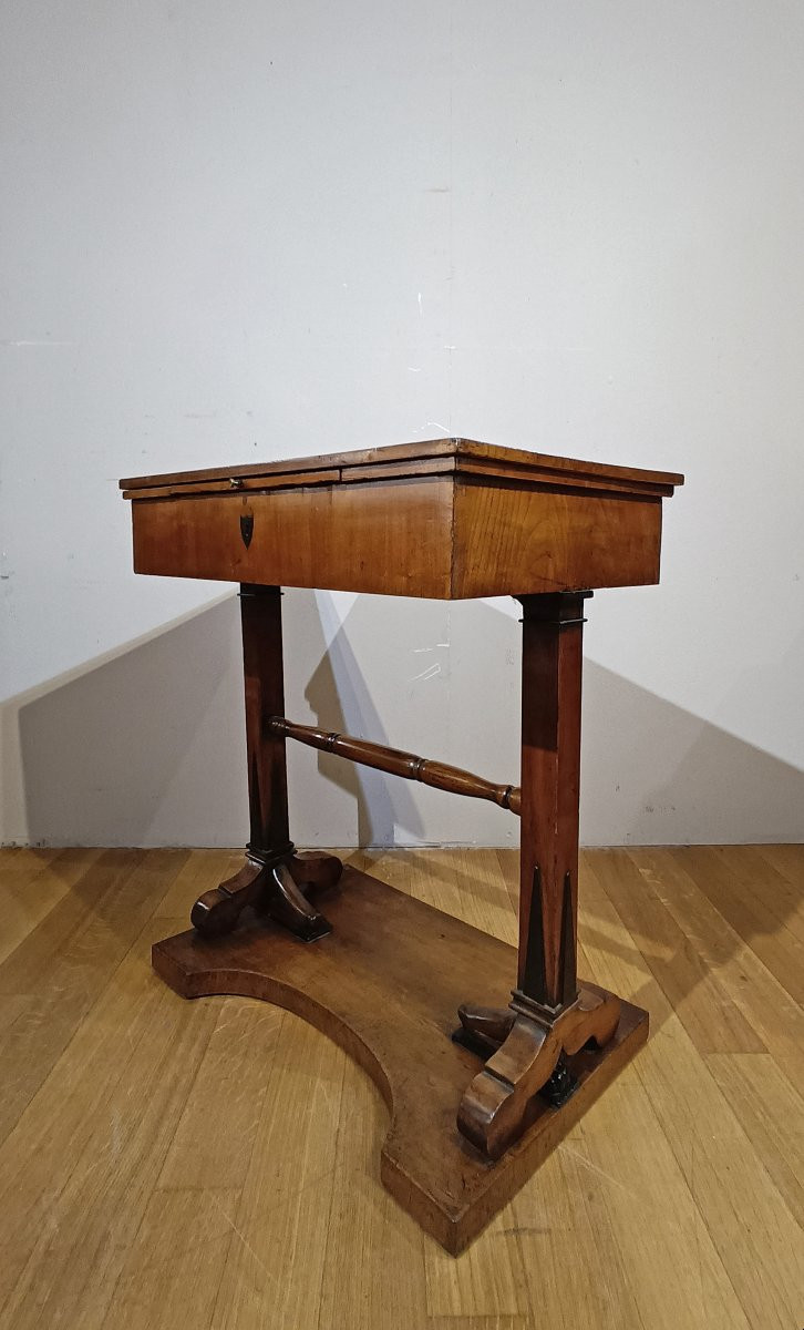 TAVOLINO IN CILIEGIO CON PIANO SCORREVOLE PRIMA META’ XIX SECOLO -photo-7