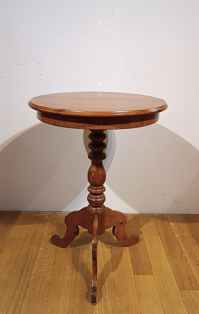 TAVOLINO TONDO IN CIPRESSO META’ XIX SECOLO -photo-2