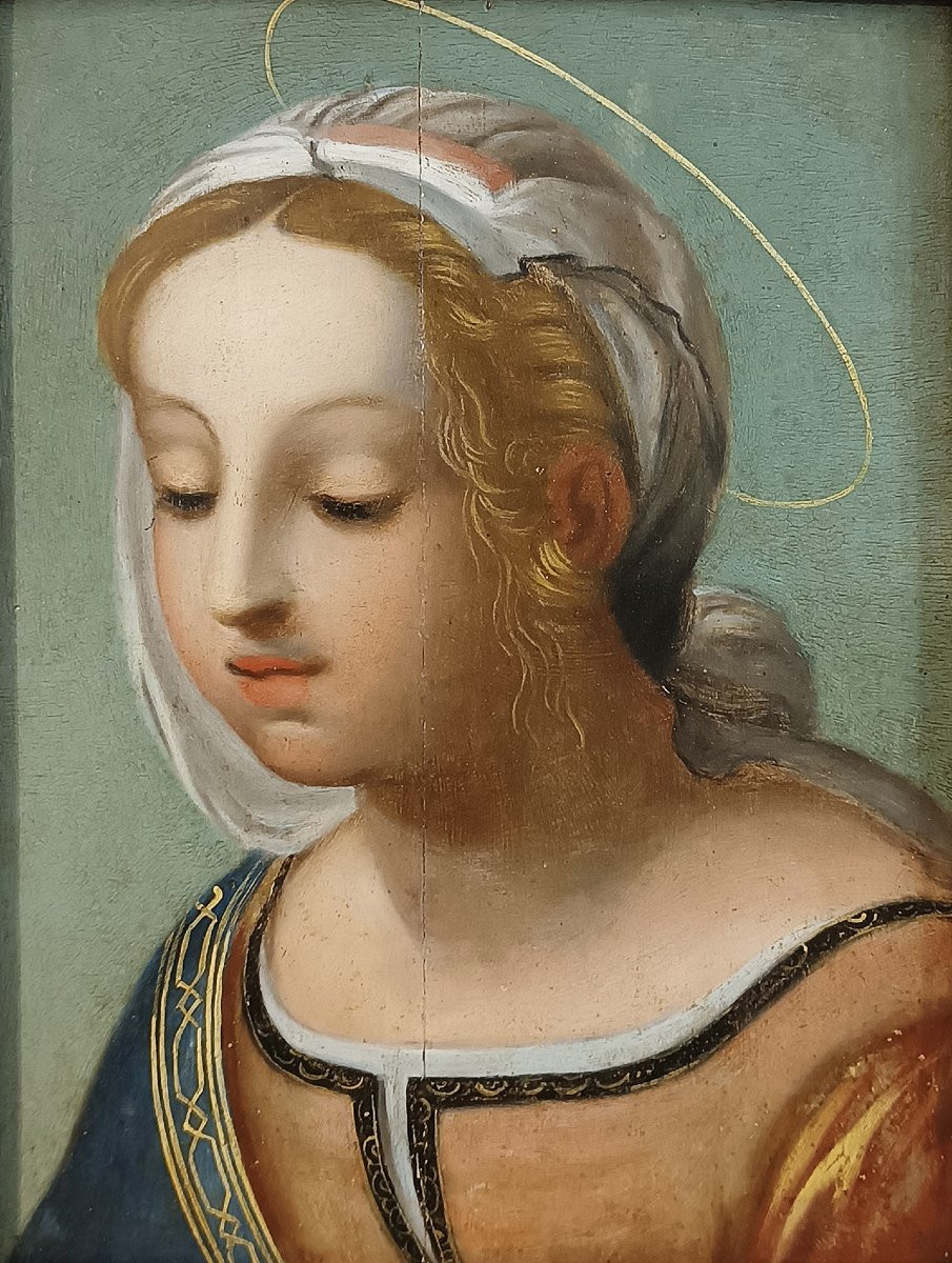 COPPIA DI DIPINTI AD OLIO SU TAVOLA FINE XVI SECOLO-photo-4