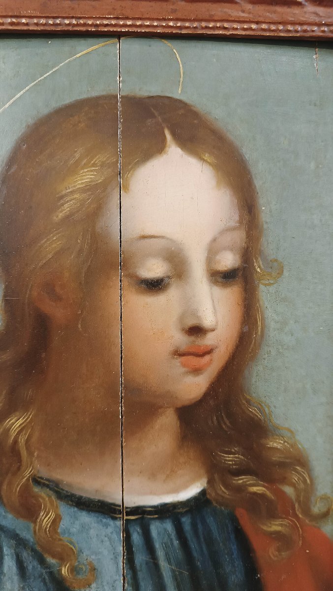 COPPIA DI DIPINTI AD OLIO SU TAVOLA FINE XVI SECOLO-photo-2