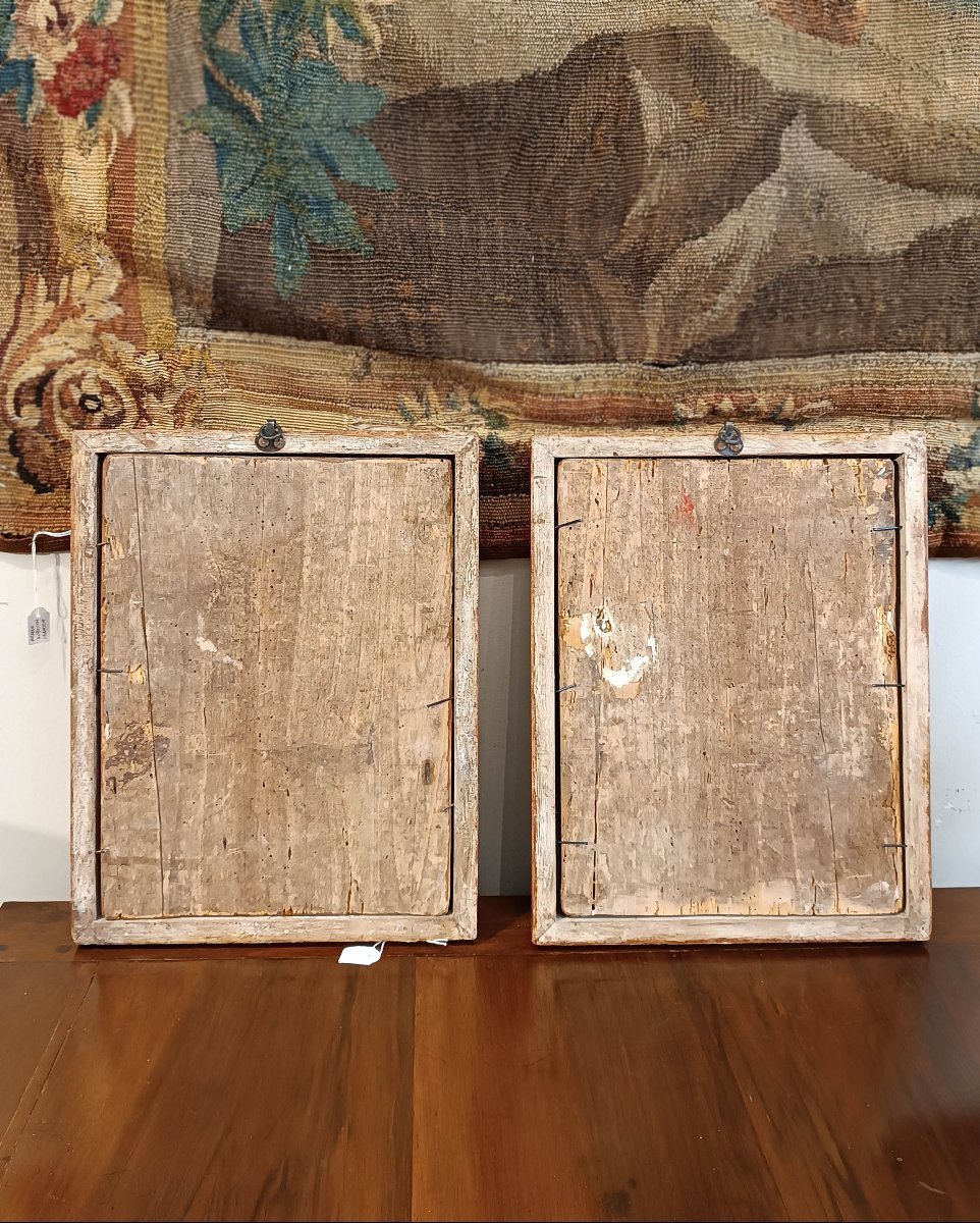 COPPIA DI DIPINTI AD OLIO SU TAVOLA FINE XVI SECOLO-photo-6