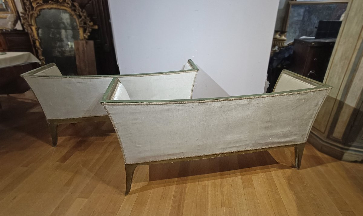 COPPIA DI DIVANETTI DORATI E LACCATI META’ XIX SECOLO -photo-1