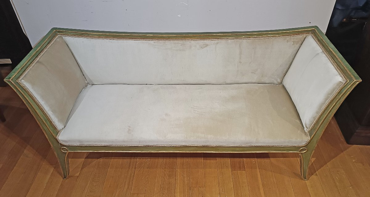 COPPIA DI DIVANETTI DORATI E LACCATI META’ XIX SECOLO -photo-2