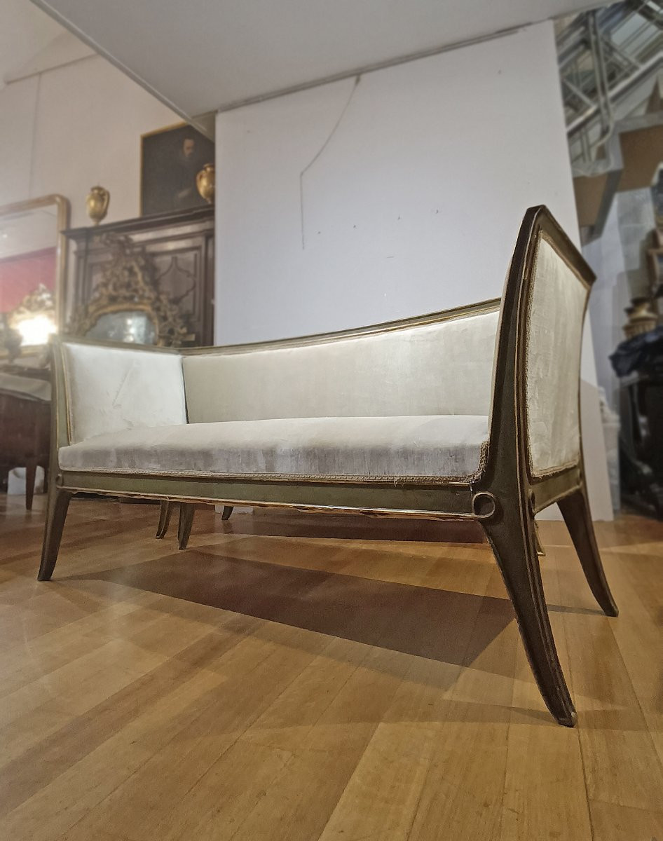 COPPIA DI DIVANETTI DORATI E LACCATI META’ XIX SECOLO -photo-7