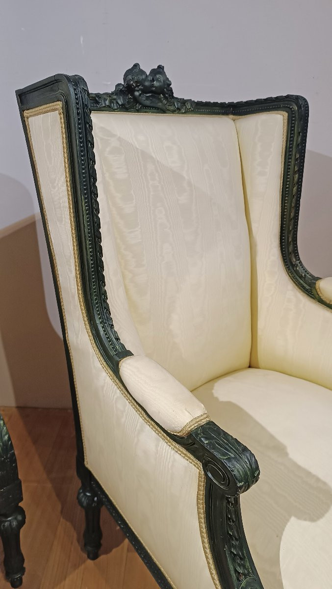 COPPIA DI POLTRONE BERGÈRE PRIMI XIX SECOLO -photo-2