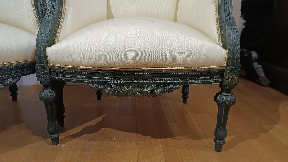 COPPIA DI POLTRONE BERGÈRE PRIMI XIX SECOLO -photo-4