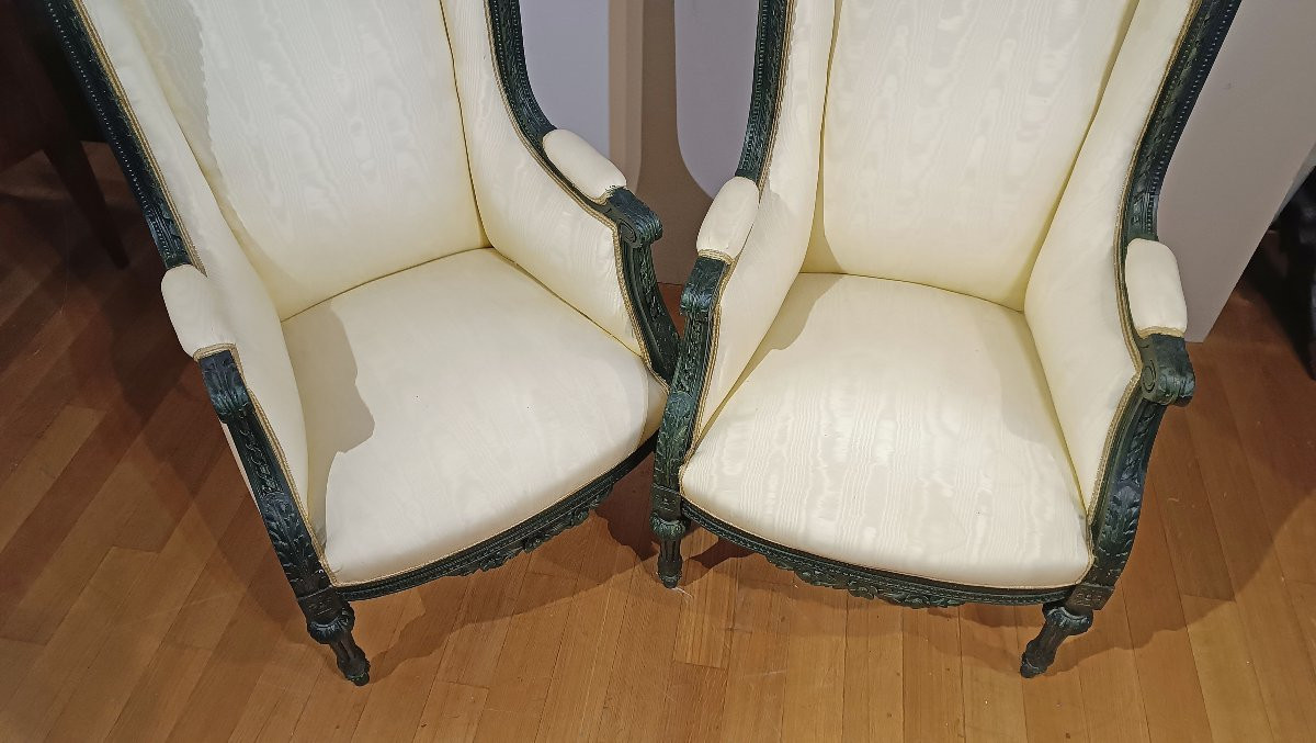 COPPIA DI POLTRONE BERGÈRE PRIMI XIX SECOLO -photo-5