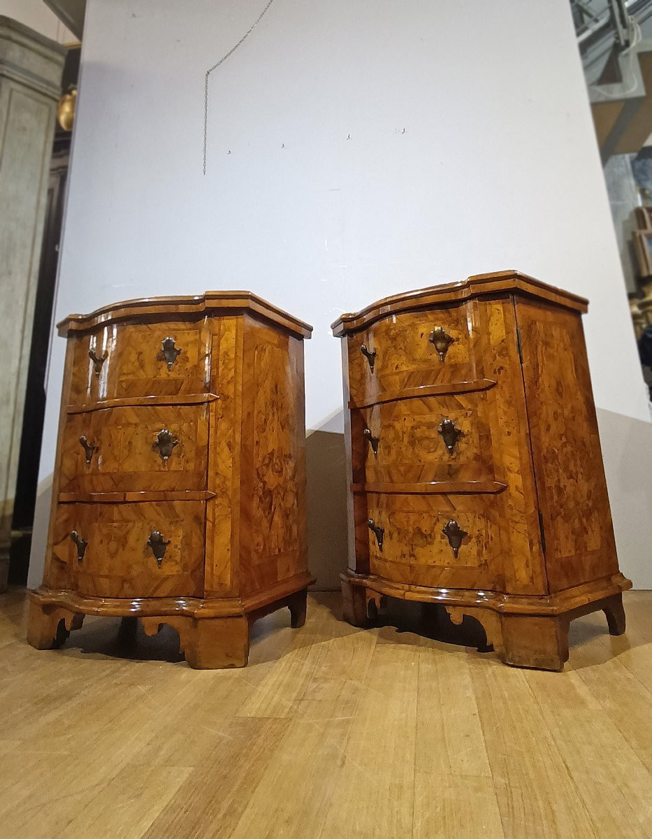 COPPIA DI COMODINI LASTRONATI LUIGI XIV PRIMA META’ XVIII SECOLO-photo-5