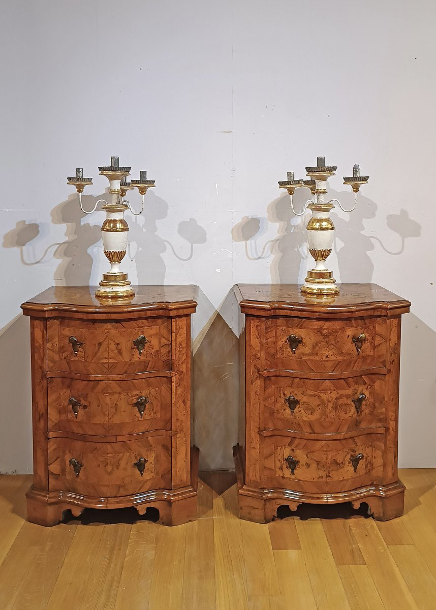 COPPIA DI COMODINI LASTRONATI LUIGI XIV PRIMA META’ XVIII SECOLO-photo-6