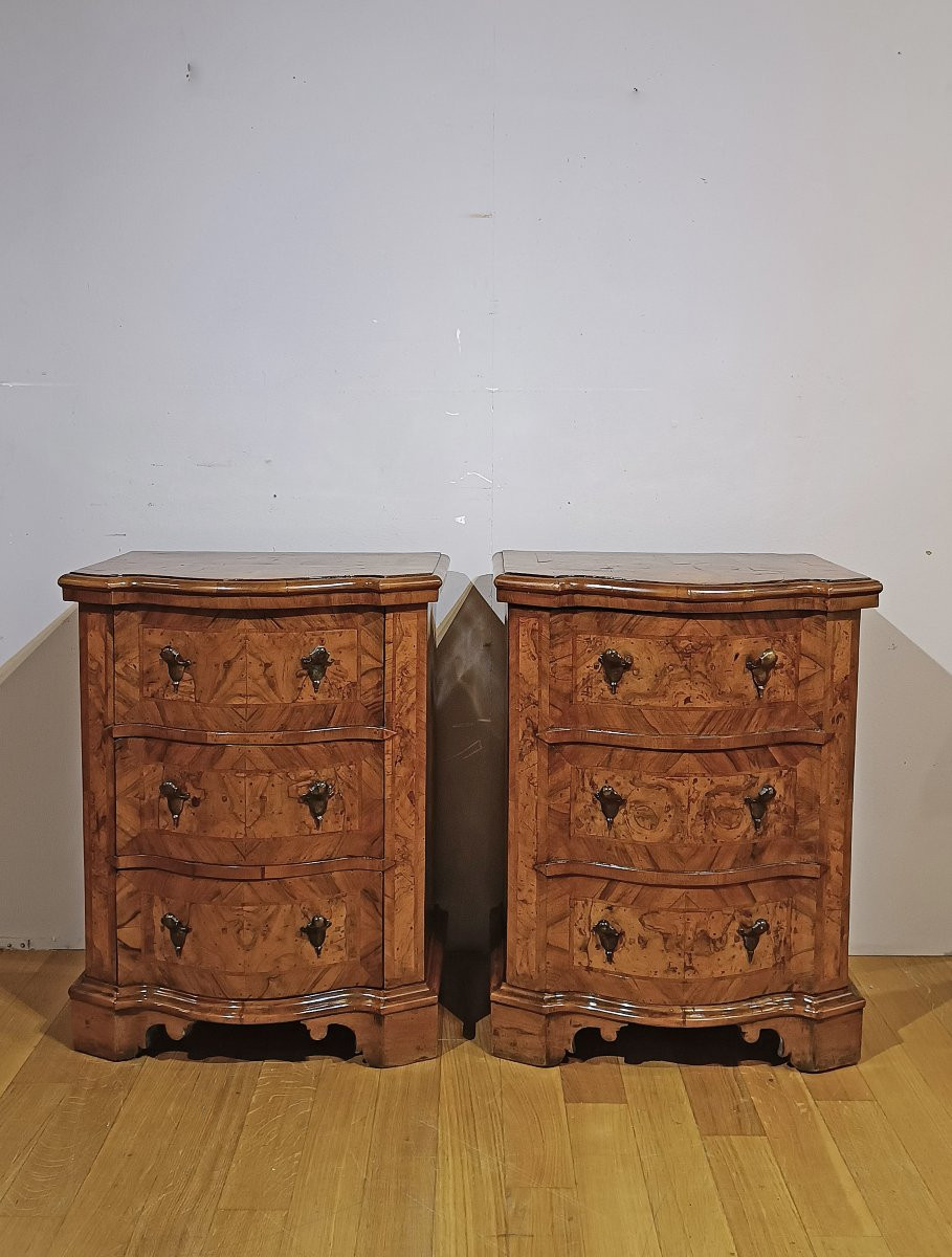 COPPIA DI COMODINI LASTRONATI LUIGI XIV PRIMA META’ XVIII SECOLO-photo-7