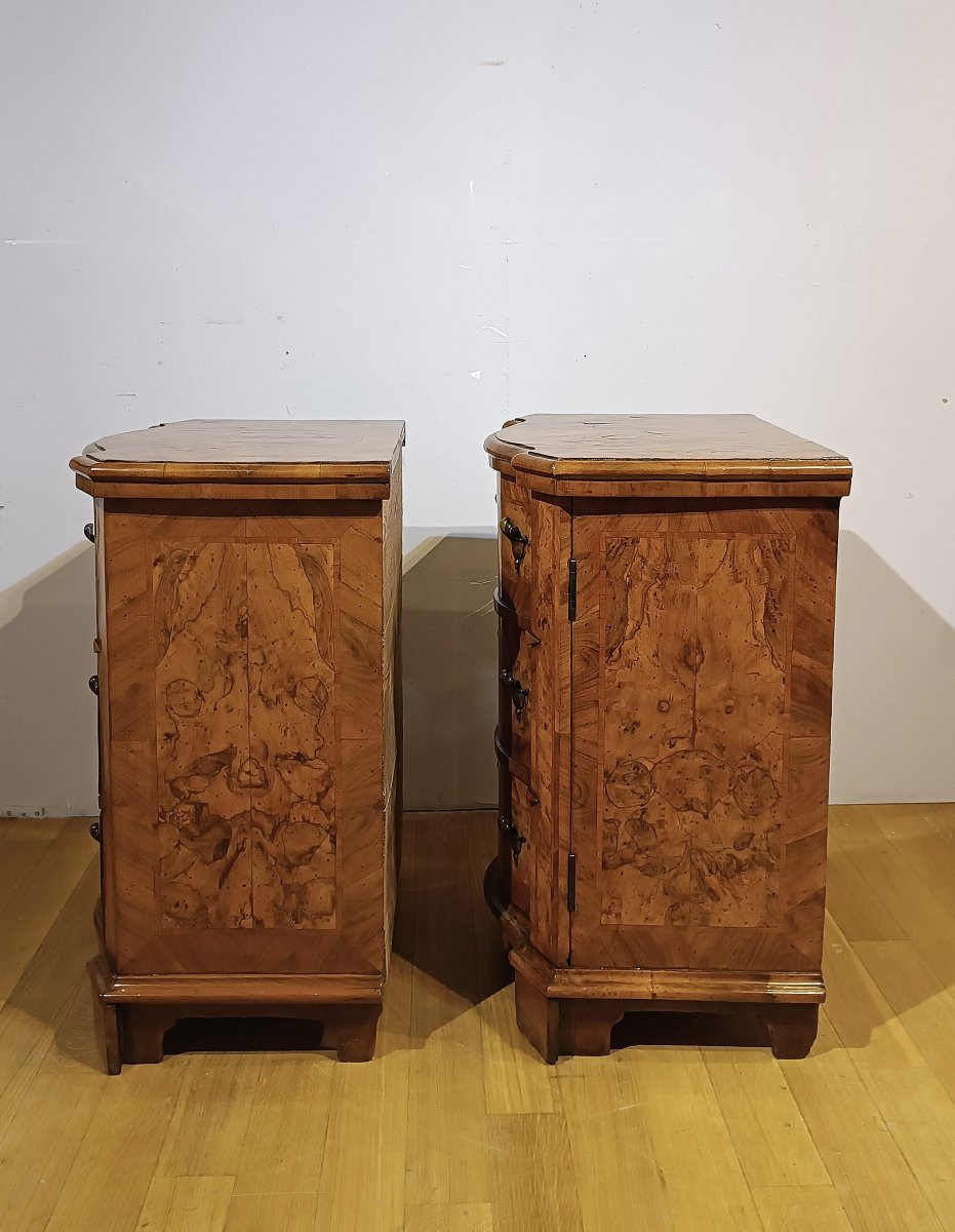COPPIA DI COMODINI LASTRONATI LUIGI XIV PRIMA META’ XVIII SECOLO-photo-8