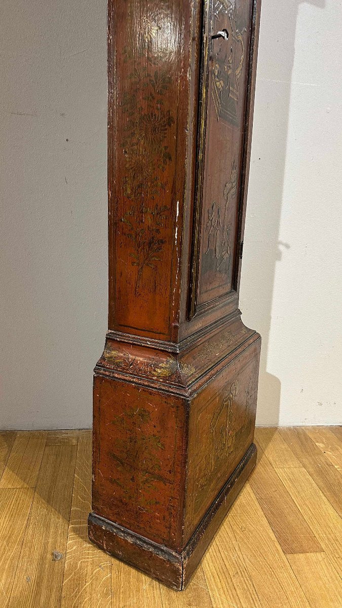 OROLOGIO A TORRE IN LACCA VENEZIANA META’ XVIII SECOLO-photo-4