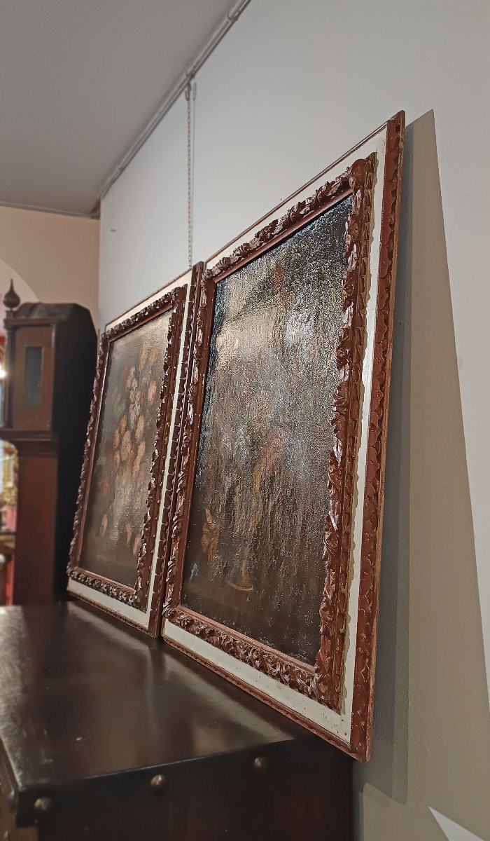 COPPIA DI DIPINTI CON NATURE MORTE FINE DEL XVII SECOLO-photo-7