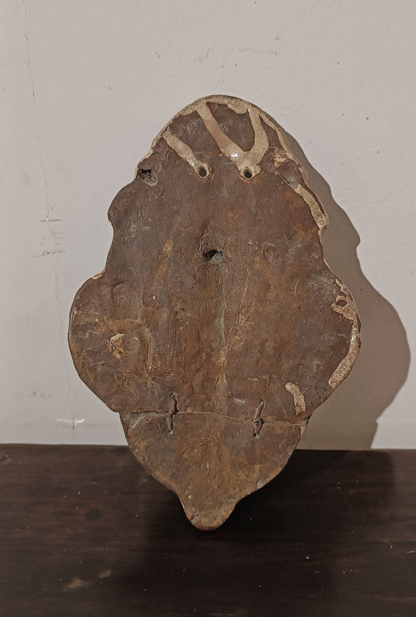 ACQUASANTIERA IN MAIOLICA DI MONTELUPO FINE XVII SECOLO -photo-6