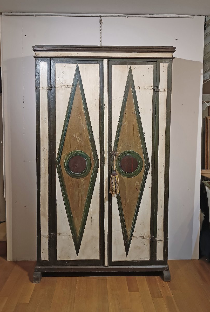 STIPO IN CASTAGNO DIPINTO INIZI XVIII SECOLO-photo-2