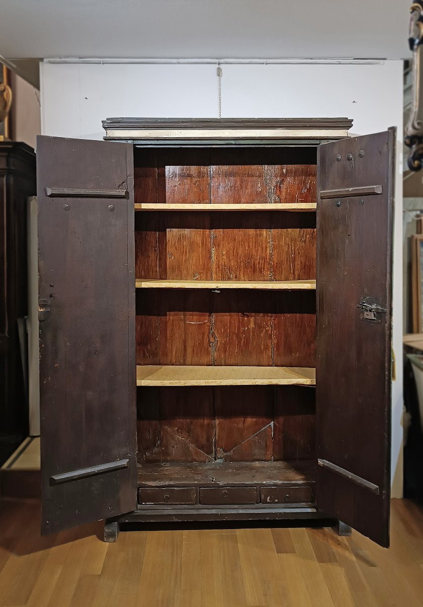 STIPO IN CASTAGNO DIPINTO INIZI XVIII SECOLO-photo-1