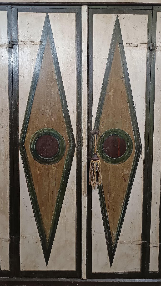 STIPO IN CASTAGNO DIPINTO INIZI XVIII SECOLO-photo-2