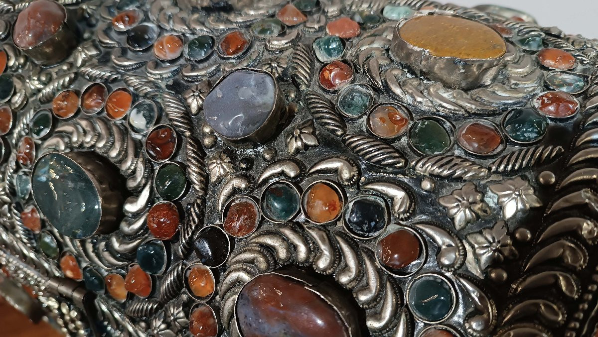 BAULETTO PORTAGIOIE CON PIETRE DURE XIX SECOLO-photo-7