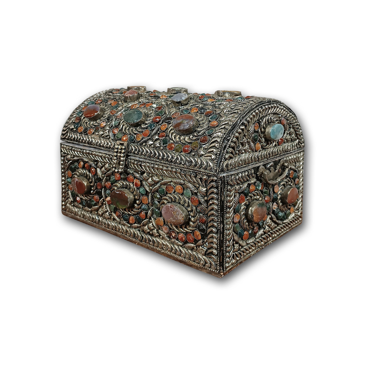 BAULETTO PORTAGIOIE CON PIETRE DURE XIX SECOLO