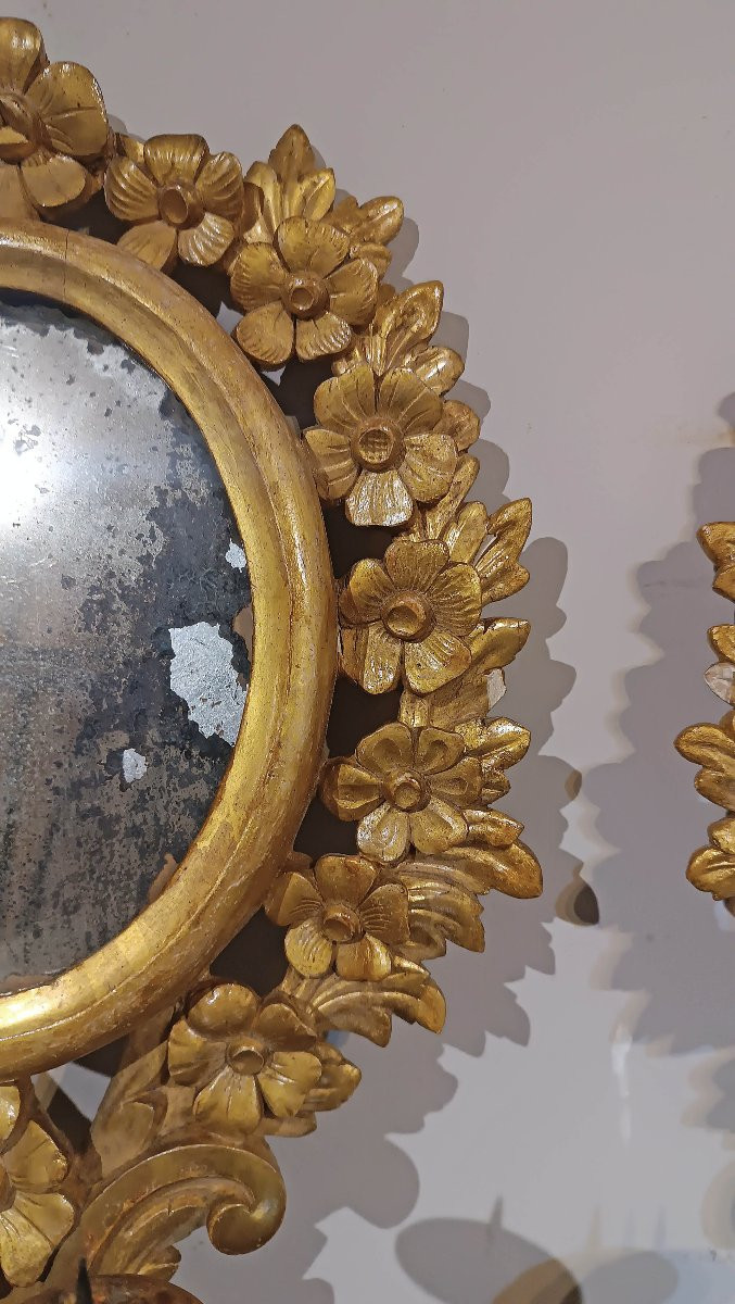 COPPIA DI SPECCHIERINE DORATE PRIMI DEL XIX SECOLO-photo-1