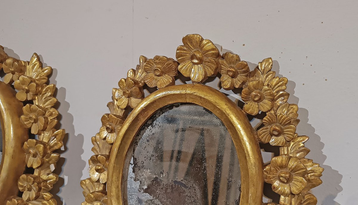 COPPIA DI SPECCHIERINE DORATE PRIMI DEL XIX SECOLO-photo-2