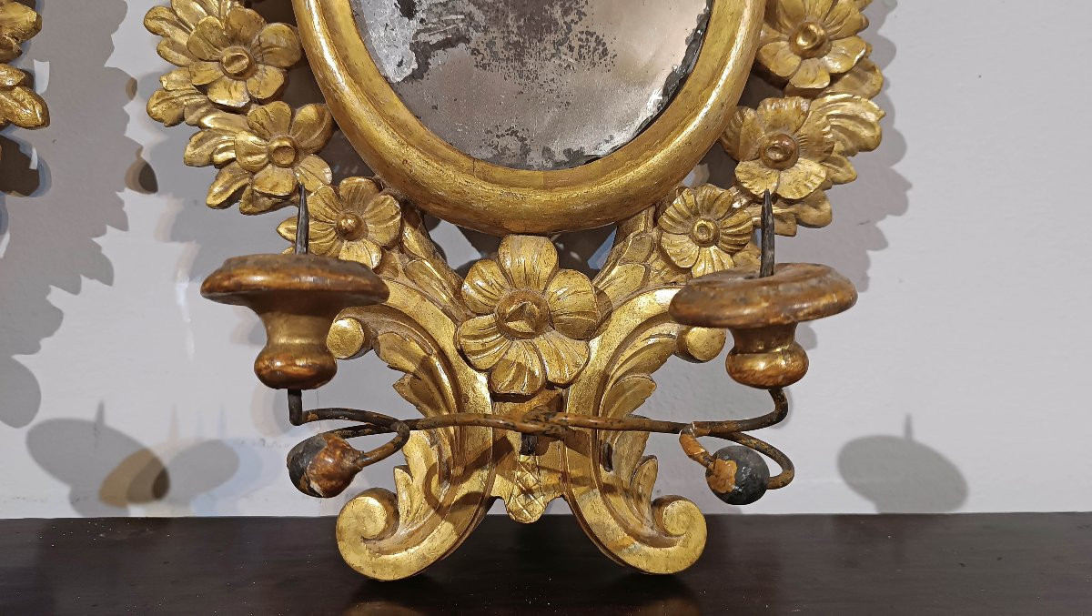 COPPIA DI SPECCHIERINE DORATE PRIMI DEL XIX SECOLO-photo-3