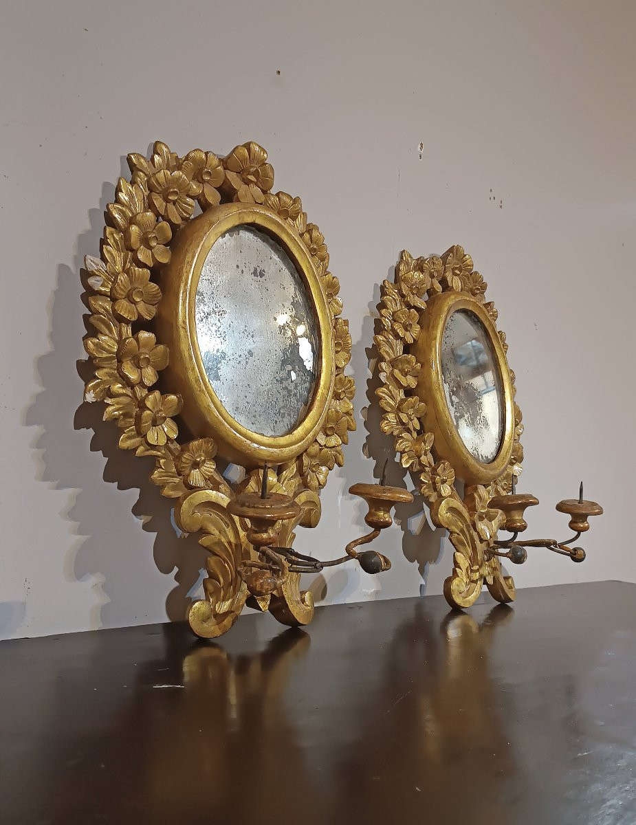 COPPIA DI SPECCHIERINE DORATE PRIMI DEL XIX SECOLO-photo-5