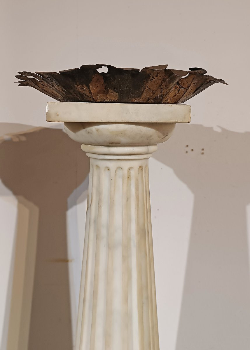 COPPIA DI CANDELABRI IN MARMO SECONDA META’ XVIII SECOLO-photo-1