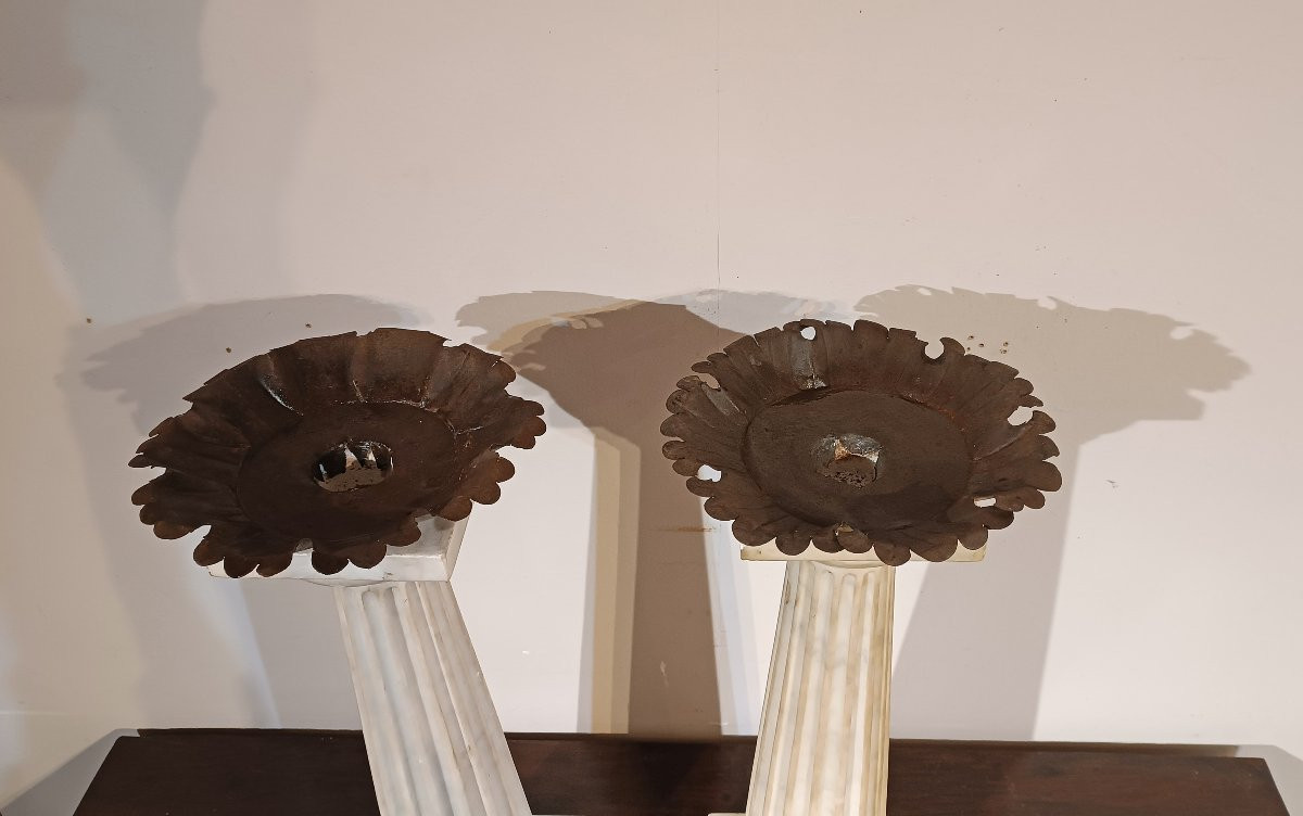 COPPIA DI CANDELABRI IN MARMO SECONDA META’ XVIII SECOLO-photo-4