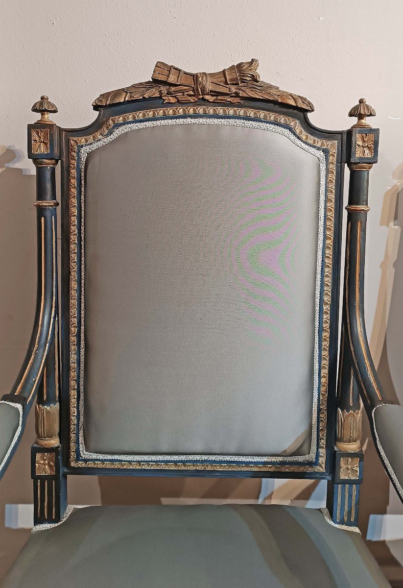 COPPIA DI POLTRONE NEOCLASSICHE FINE DEL XVIII SECOLO-photo-2