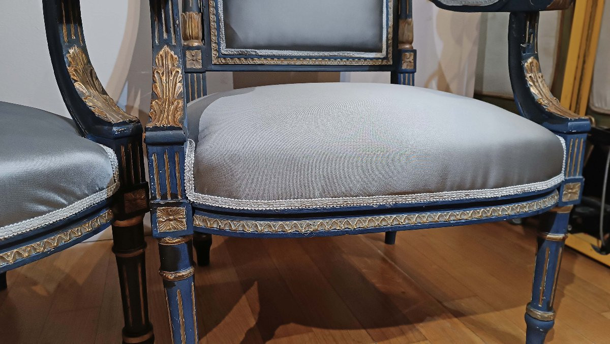 COPPIA DI POLTRONE NEOCLASSICHE FINE DEL XVIII SECOLO-photo-5