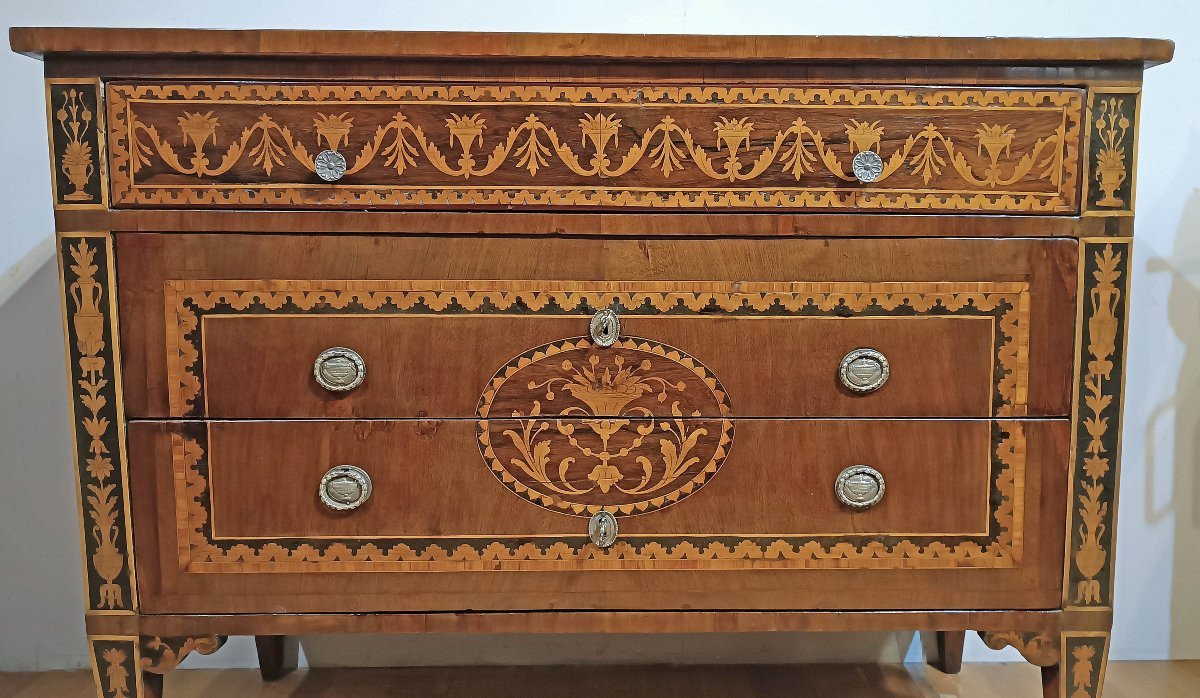 CASSETTONE NEOCLASSICO INTARSIATO DELLA FINE DEL XVIII SECOLO -photo-3