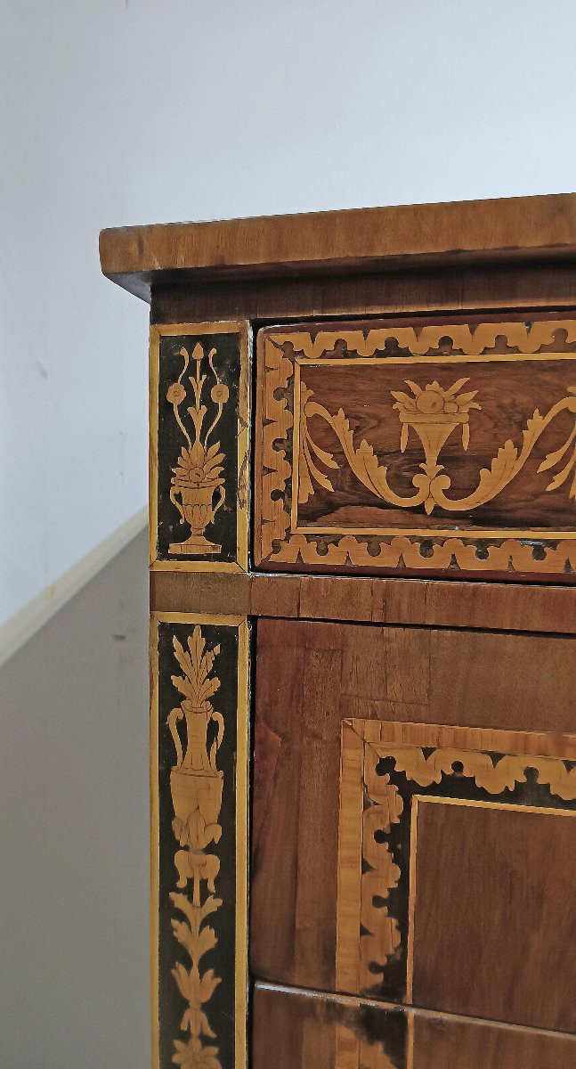 CASSETTONE NEOCLASSICO INTARSIATO DELLA FINE DEL XVIII SECOLO -photo-4