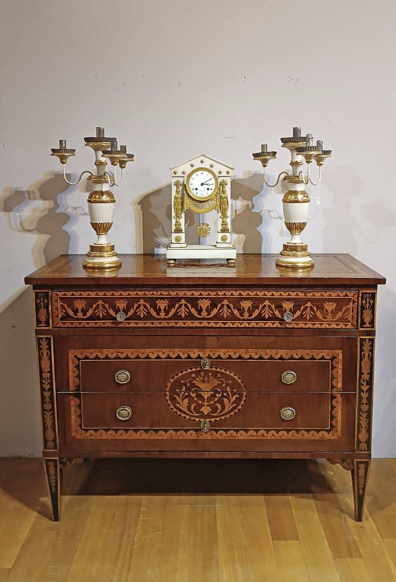 CASSETTONE NEOCLASSICO INTARSIATO DELLA FINE DEL XVIII SECOLO -photo-6