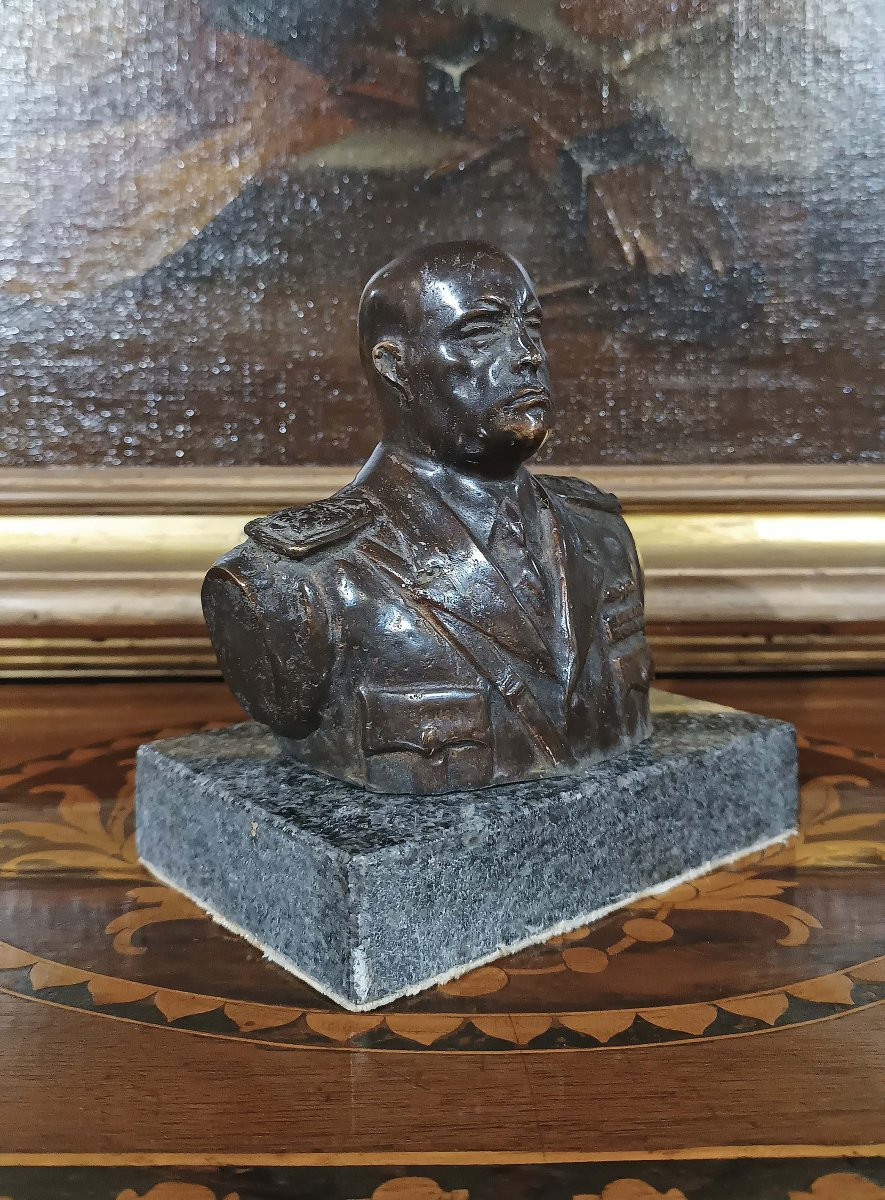 BUSTO IN BRONZO DI BENITO MUSSOLINI ANNI ‘30-photo-2