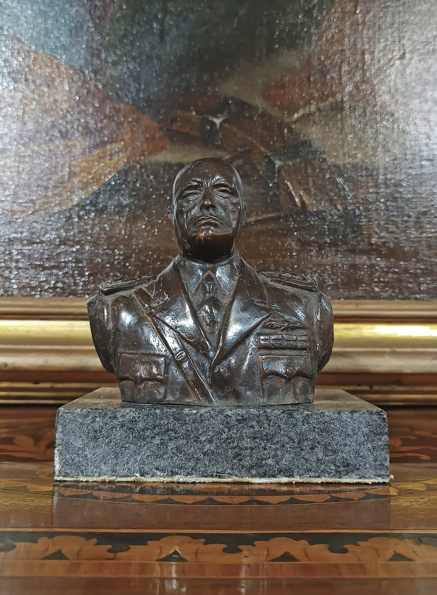 BUSTO IN BRONZO DI BENITO MUSSOLINI ANNI ‘30-photo-6