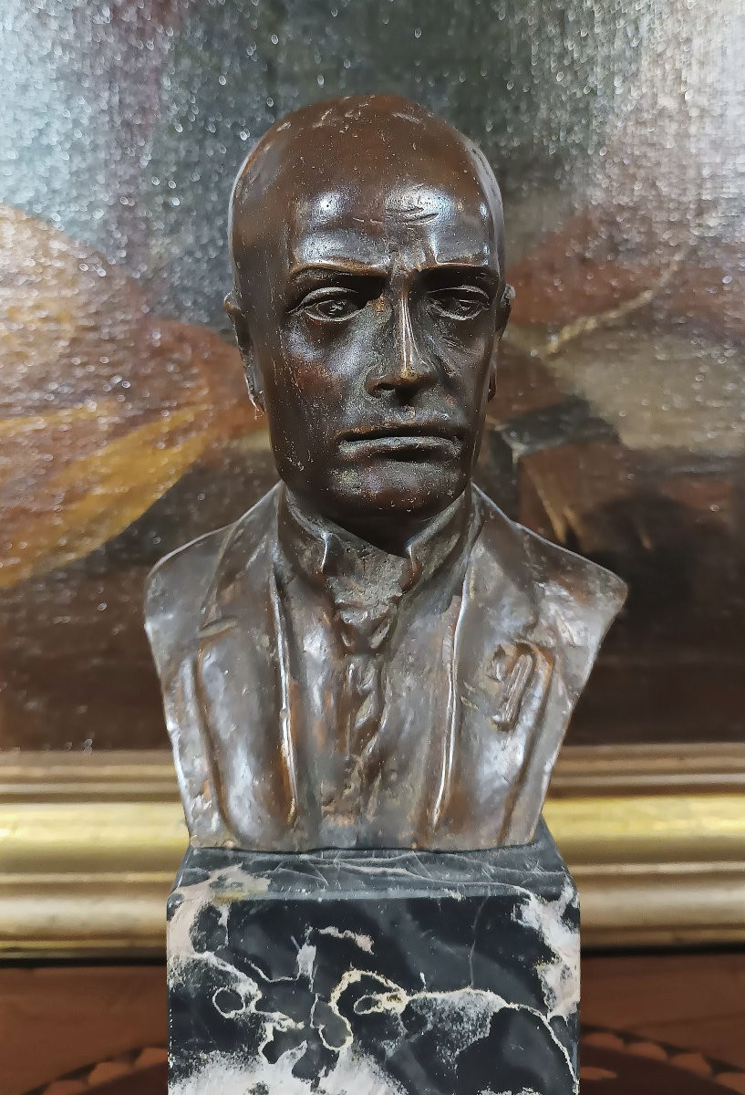 BUSTO IN BRONZO DI BENITO MUSSOLINI ANNI ‘30-photo-3