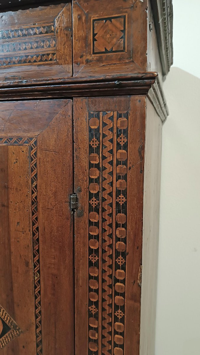 CREDENZA RINASCIMENTALE INTARSIATA INIZIO XVI SECOLO-photo-8