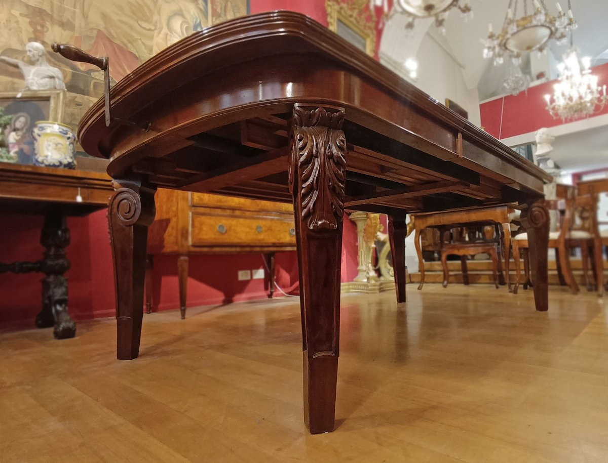 TAVOLO DA PRANZO IN MOGANO CARLO X PRIMA META’ XIX SECOLO -photo-5