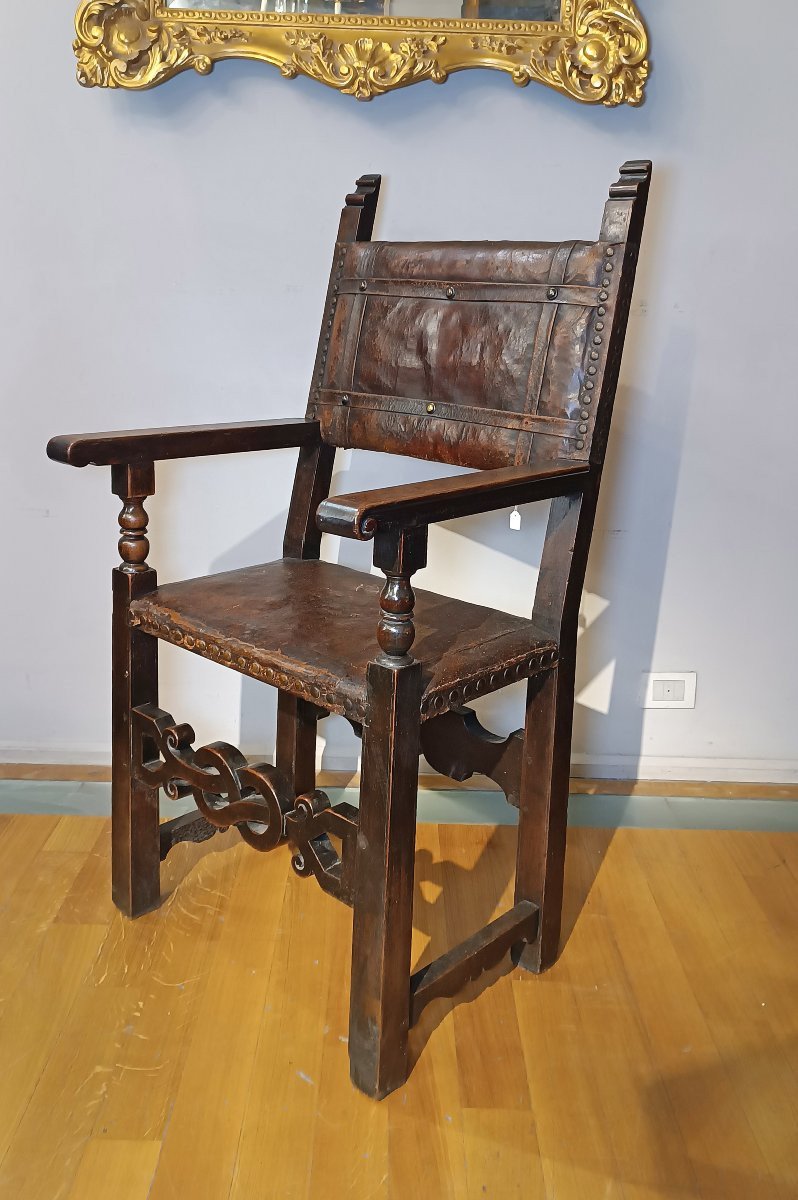 POLTRONA RINASCIMENTALE TOSCANA XVI SECOLO-photo-2