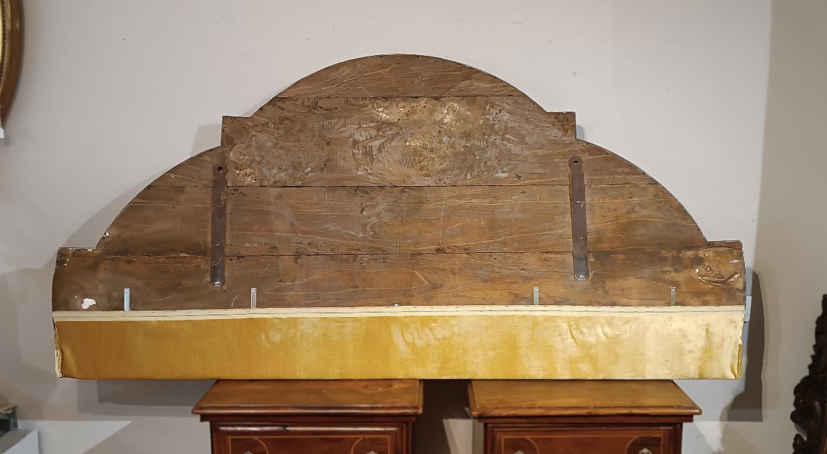 TESTATA DA LETTO MATRIMONIALE CON RICAMI META’ XVIII SECOLO-photo-6