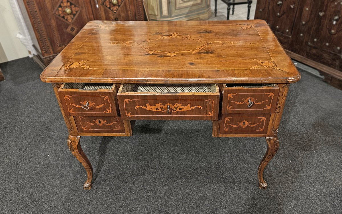 SCRITTOIO DA CENTRO CON INTARSI LUIGI XV META’ XVIII SECOLO-photo-4