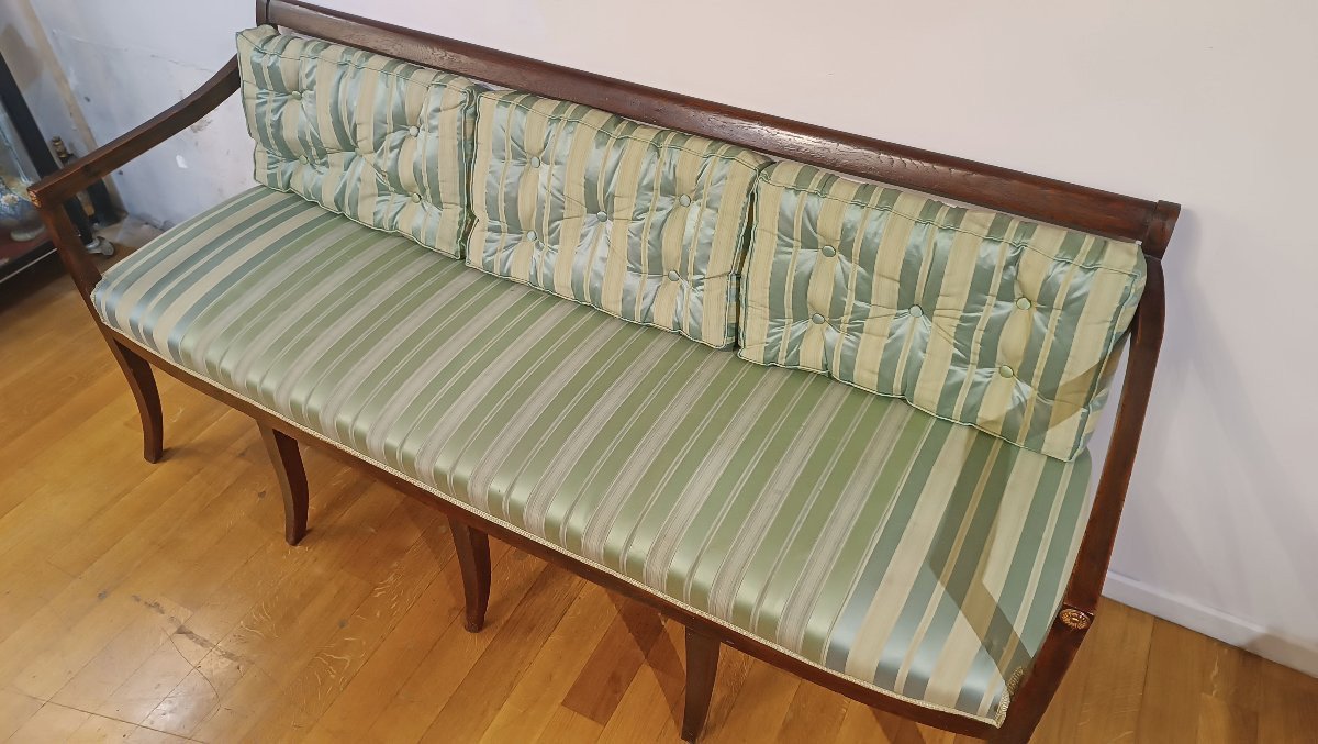 DIVANO IN NOCE NEOCLASSICO FINE DEL XVIII SECOLO-photo-1