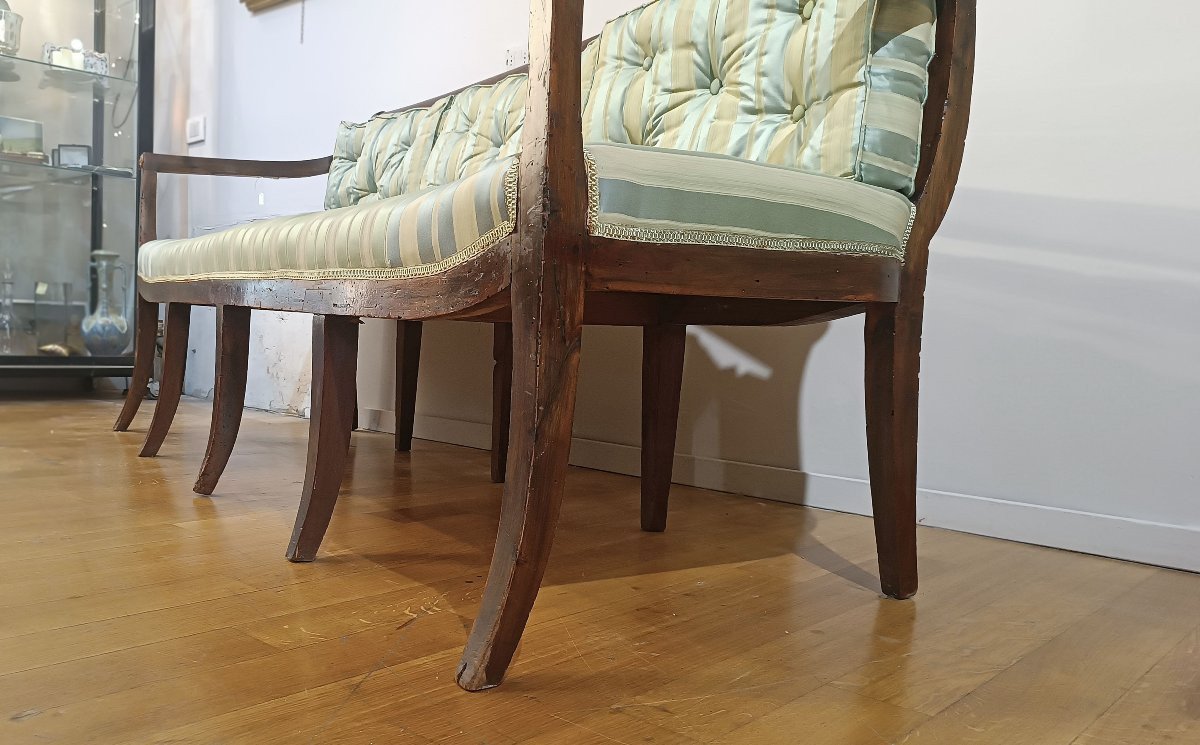 DIVANO IN NOCE NEOCLASSICO FINE DEL XVIII SECOLO-photo-4