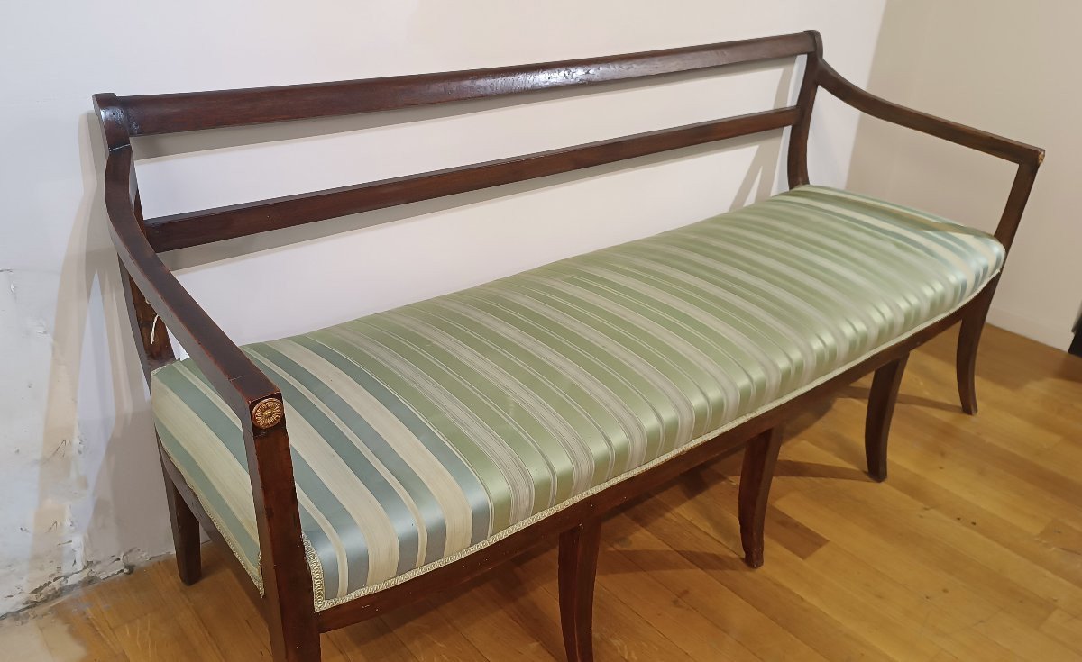 DIVANO IN NOCE NEOCLASSICO FINE DEL XVIII SECOLO-photo-8