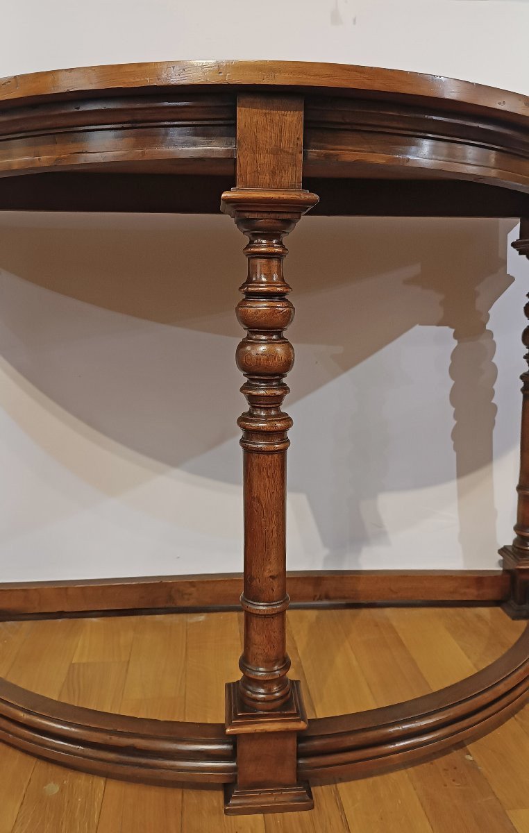 CONSOLLE A MEZZALUNA IN NOCE FINE DEL XVII SECOLO -photo-2